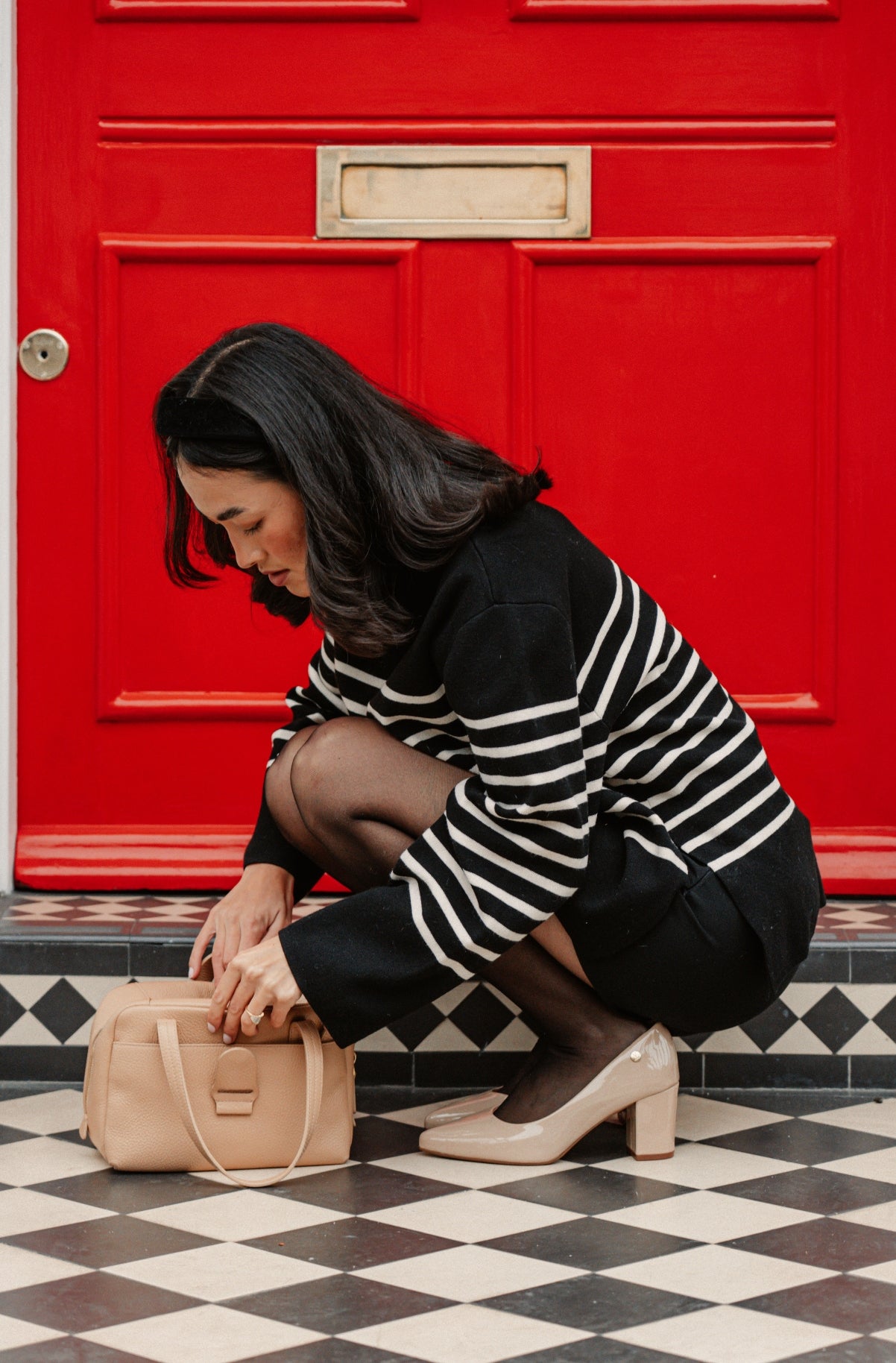 Luna Cushion Heel - Patent Nude