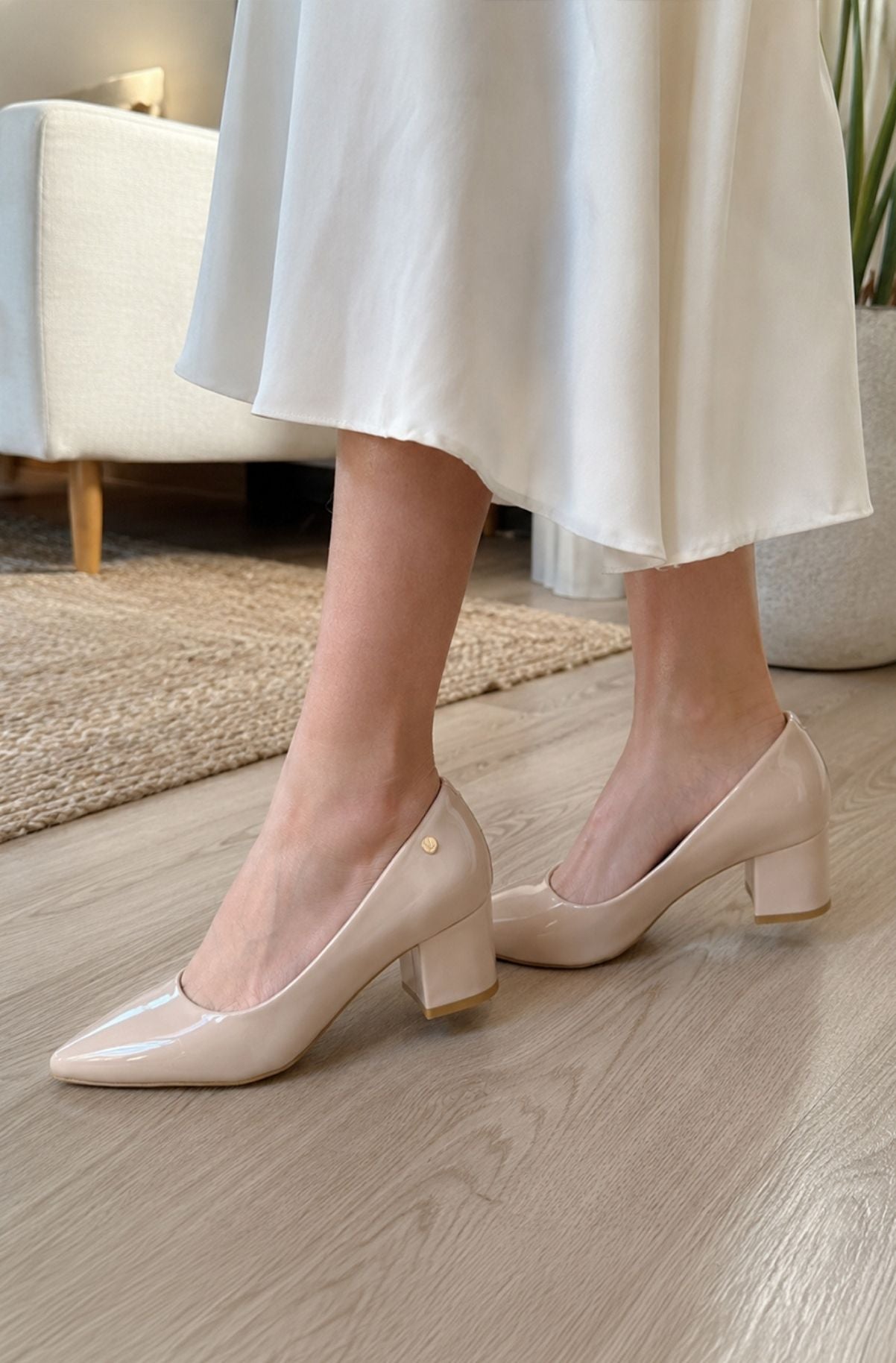 Ella Cushion Heel - Patent Nude