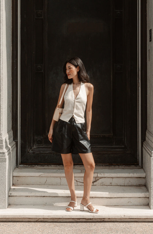 Aria Strap Heel - Matte Ivory