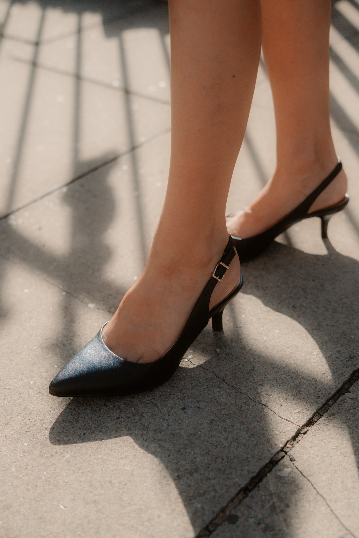 Cassie Slingback Heel - Matte Black