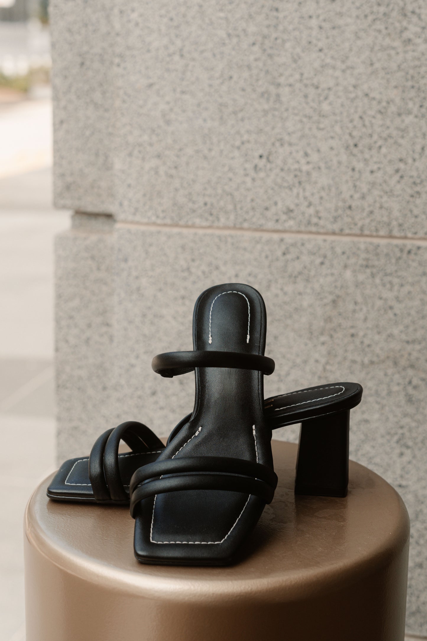 Aria Strap Heel - Matte Black