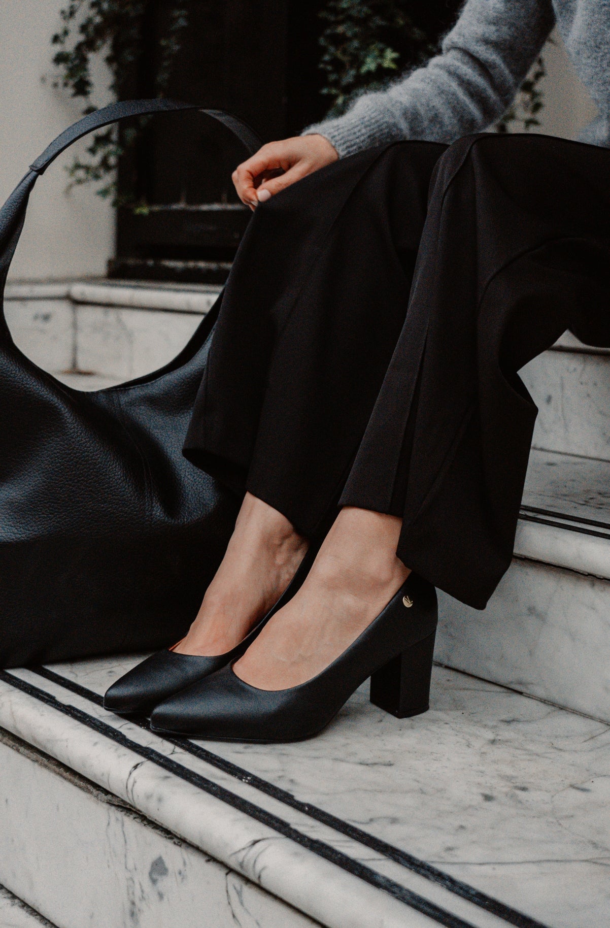 Luna Cushion Heel - Matte Black