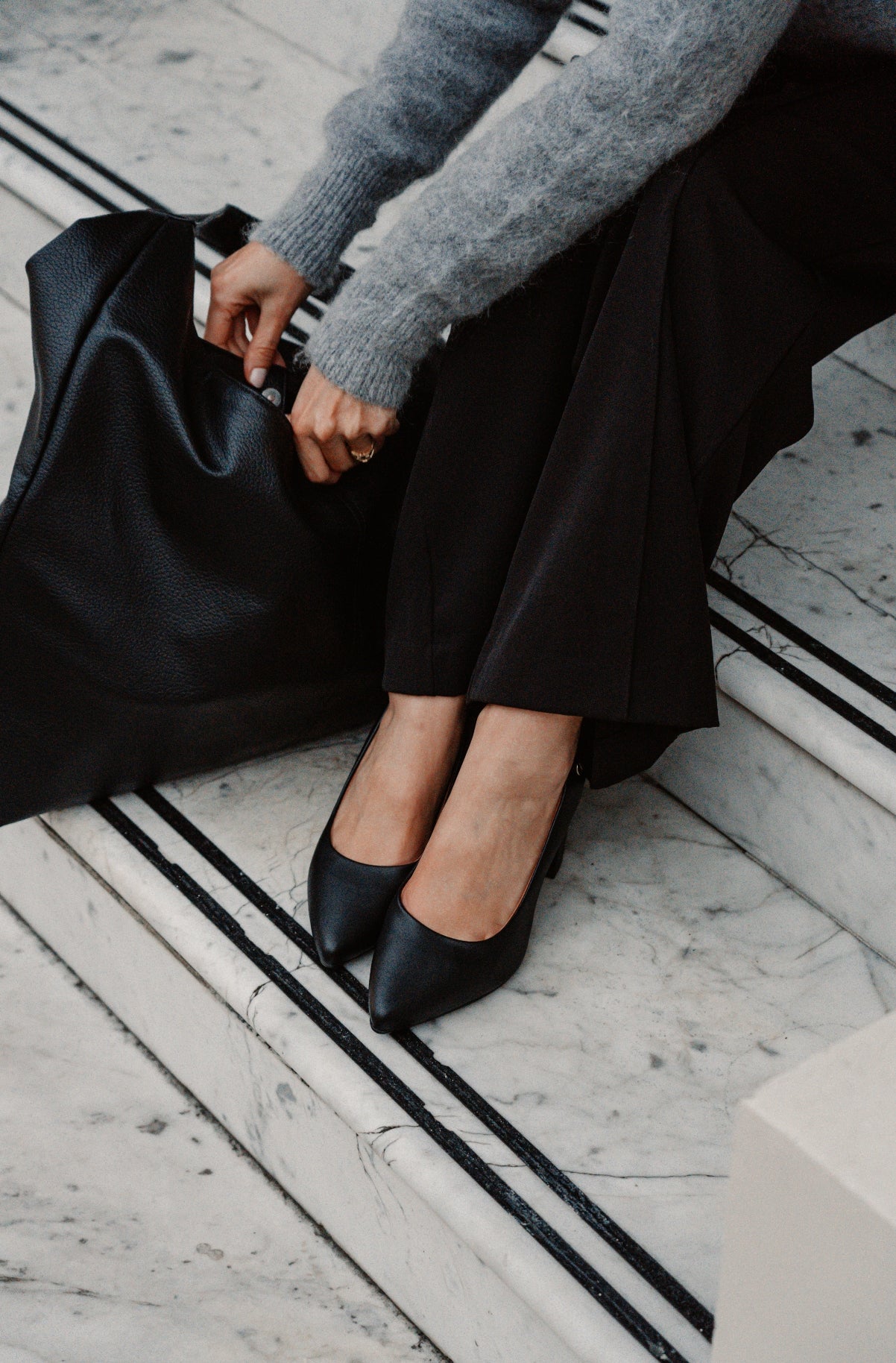 Luna Cushion Heel - Matte Black