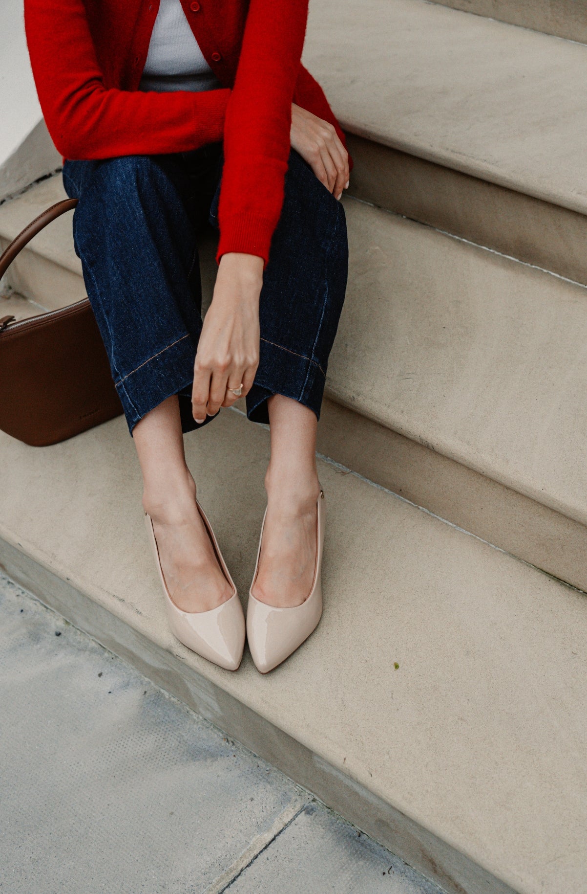 Luna Cushion Heel - Patent Nude