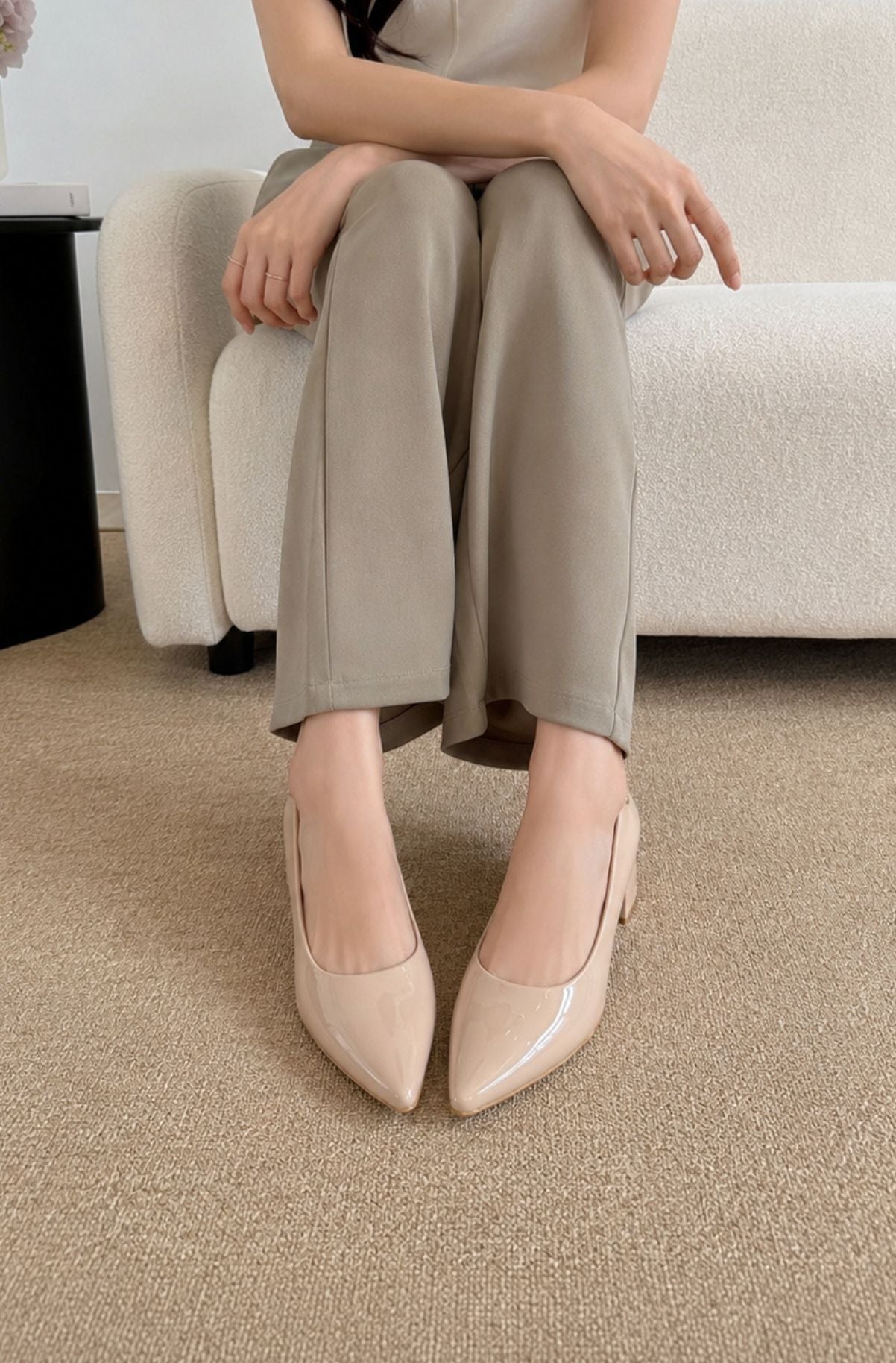 Ella Cushion Heel - Patent Nude
