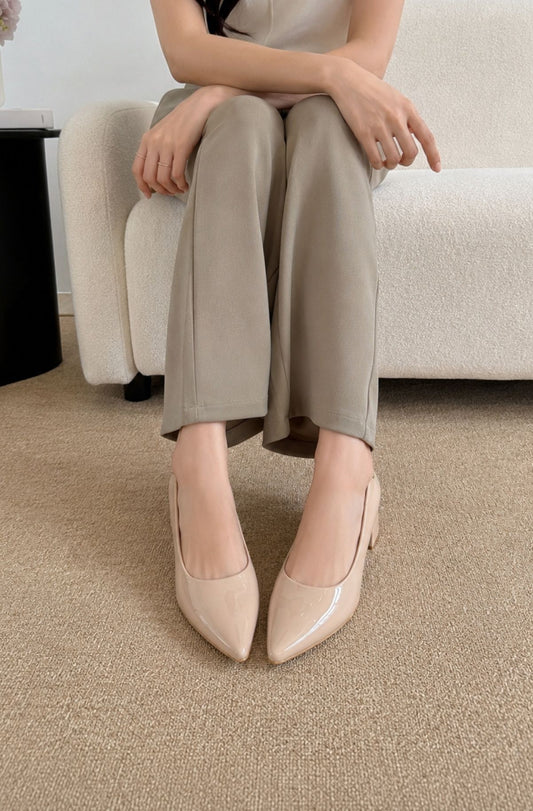 Ella Cushion Heel - Patent Nude