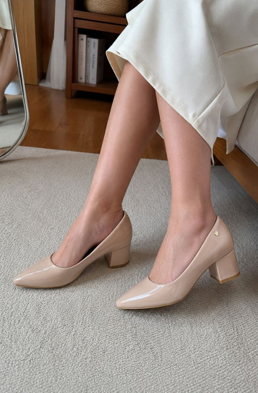 Ella Cushion Heel - Patent Nude