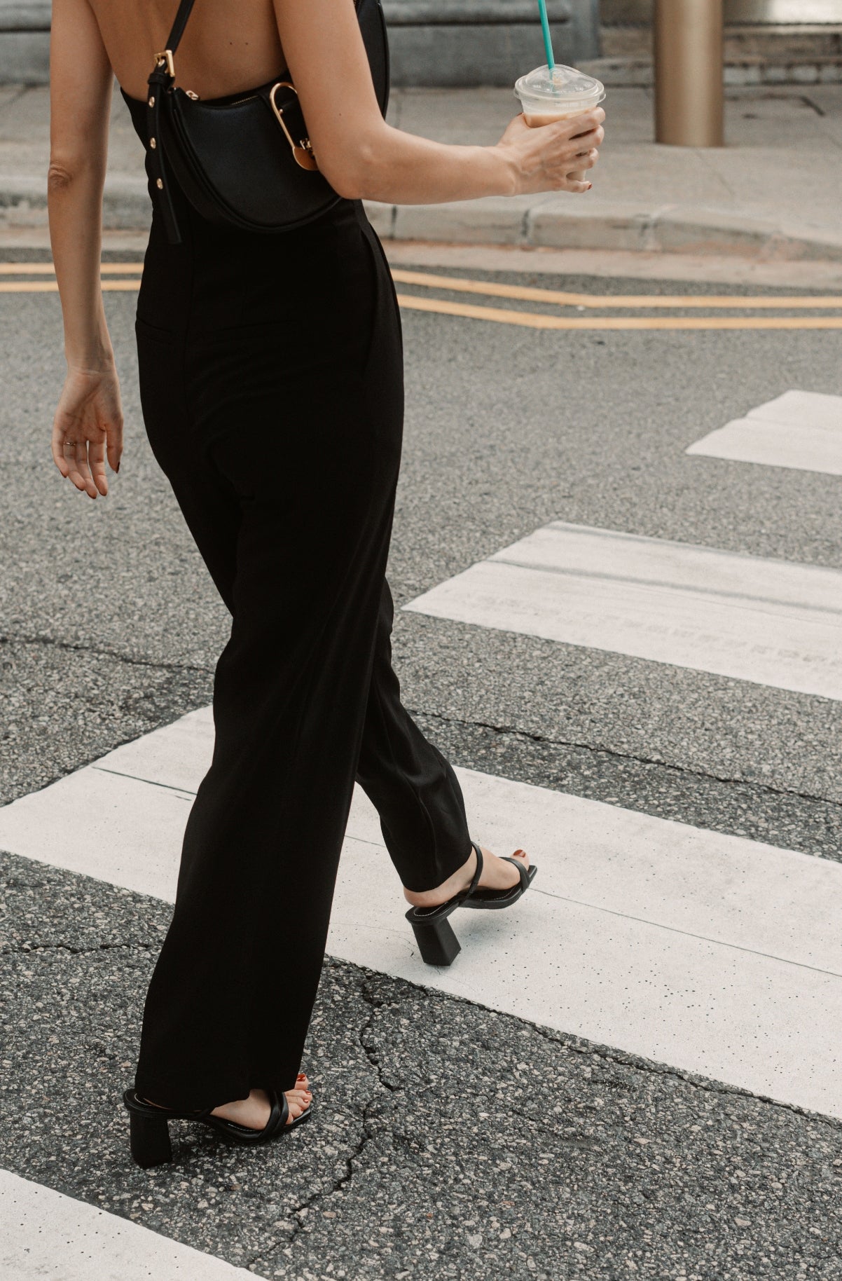 Aria Strap Heel - Matte Black